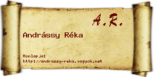 Andrássy Réka névjegykártya